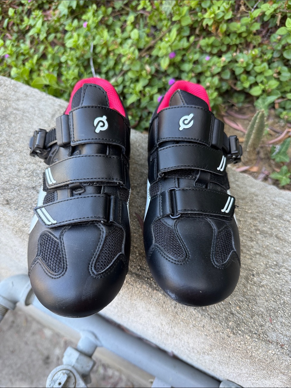 Peloton Kids Black Sneakers with Pink Collar
